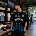 Argentina Blue Flame Oversized T-Shirt- 2026 4 Star