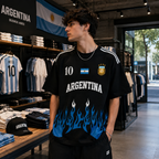 Argentina Blue Flame Oversized T-Shirt- 2026 4 Star