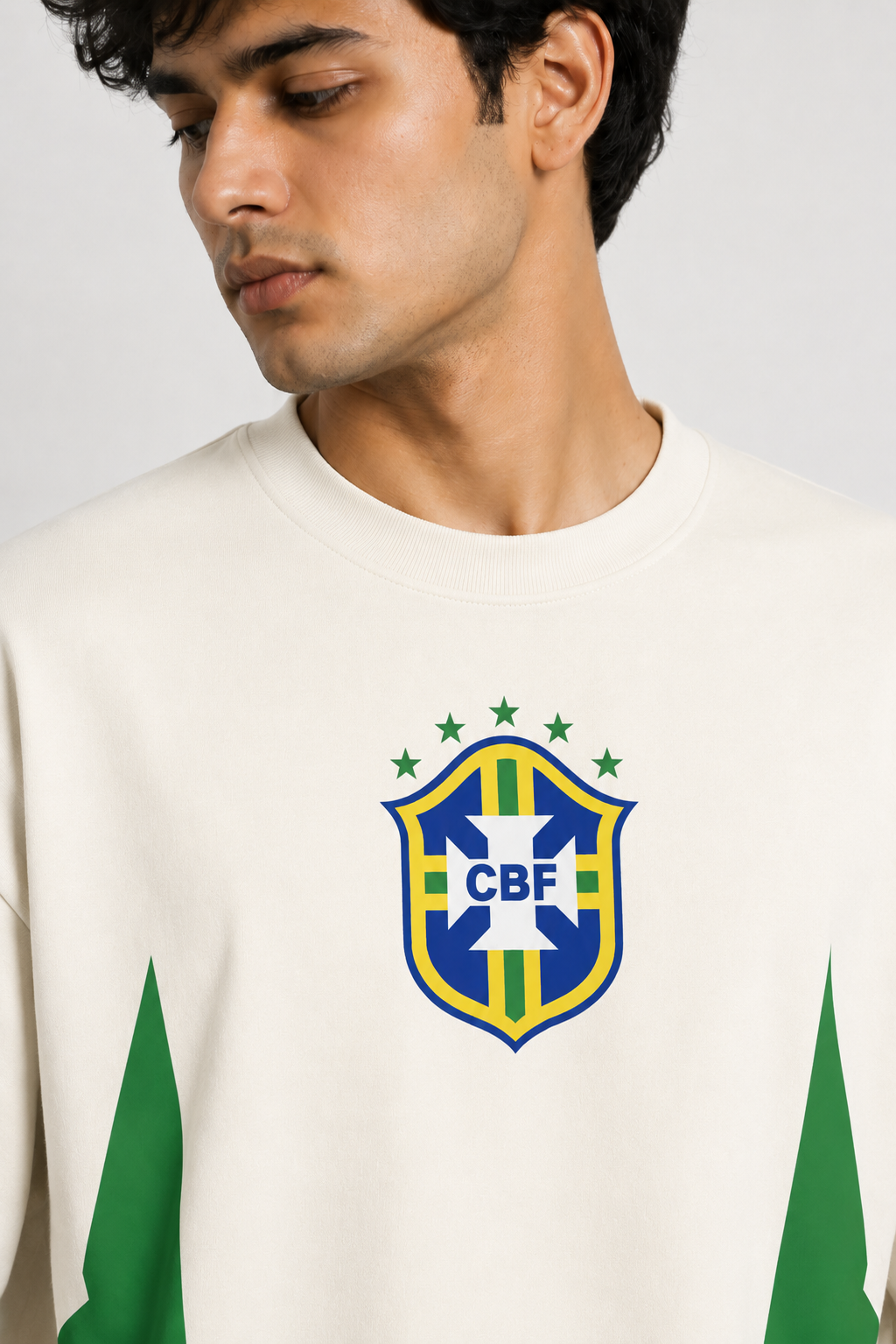 Brazil Crest Legacy Oversized White T-Shirt