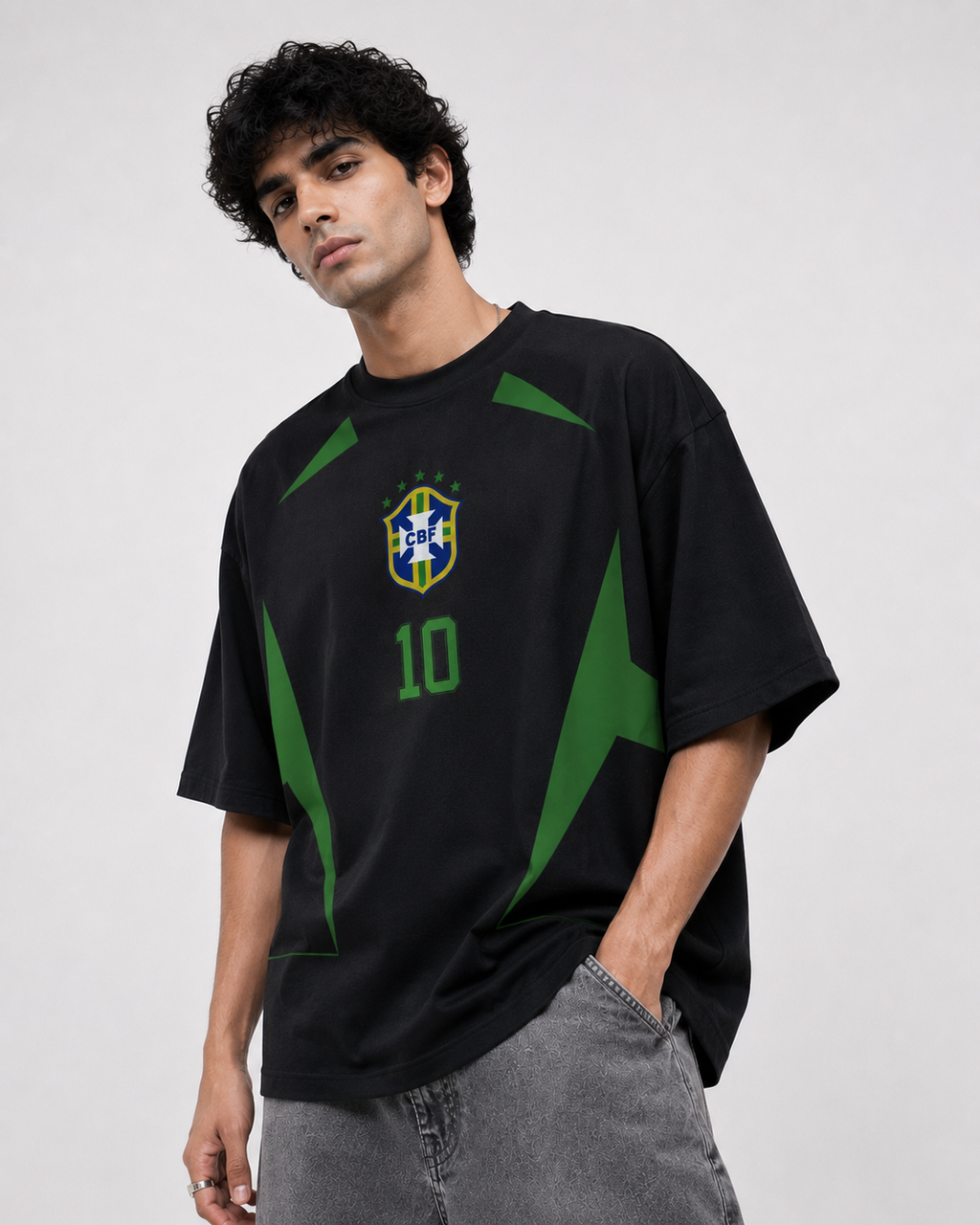 Brazil No. 10 Phantom Edition Oversized T-Shirt – Black