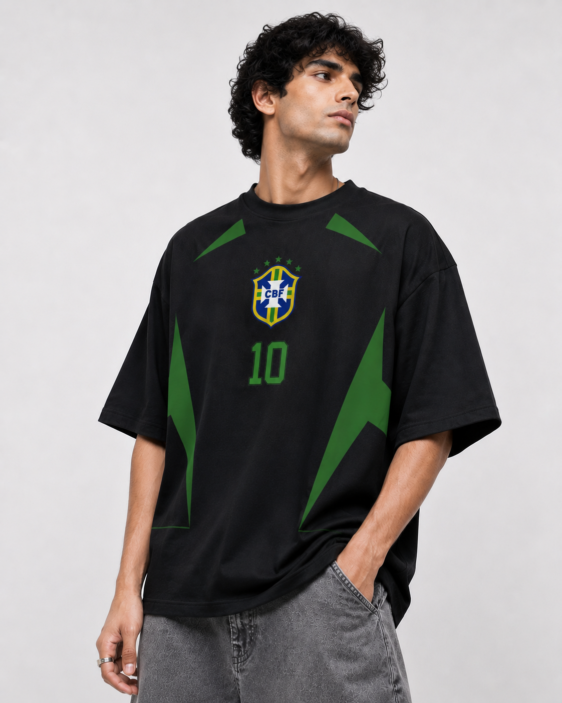 Brazil No. 10 Phantom Edition Oversized T-Shirt – Black