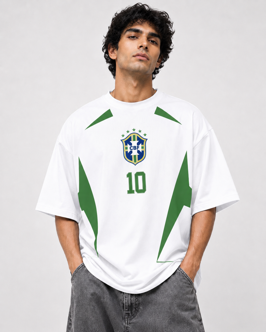Brazil No. 10 Phantom Edition Oversized T-Shirt – White