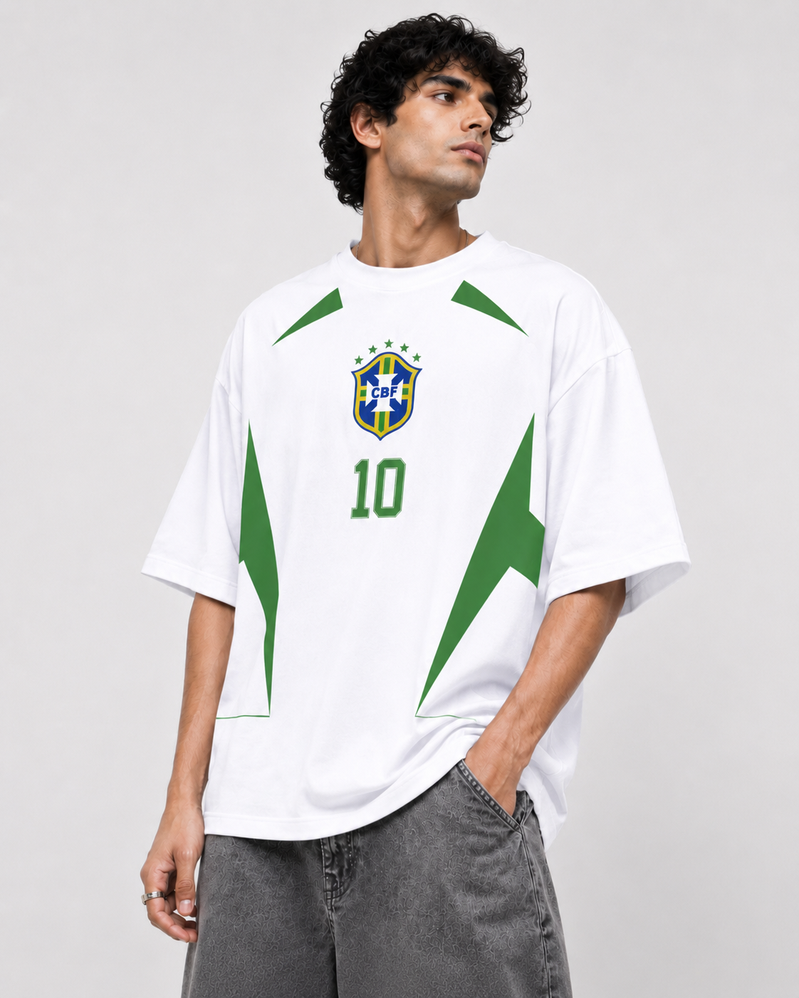 Brazil No. 10 Phantom Edition Oversized T-Shirt – White