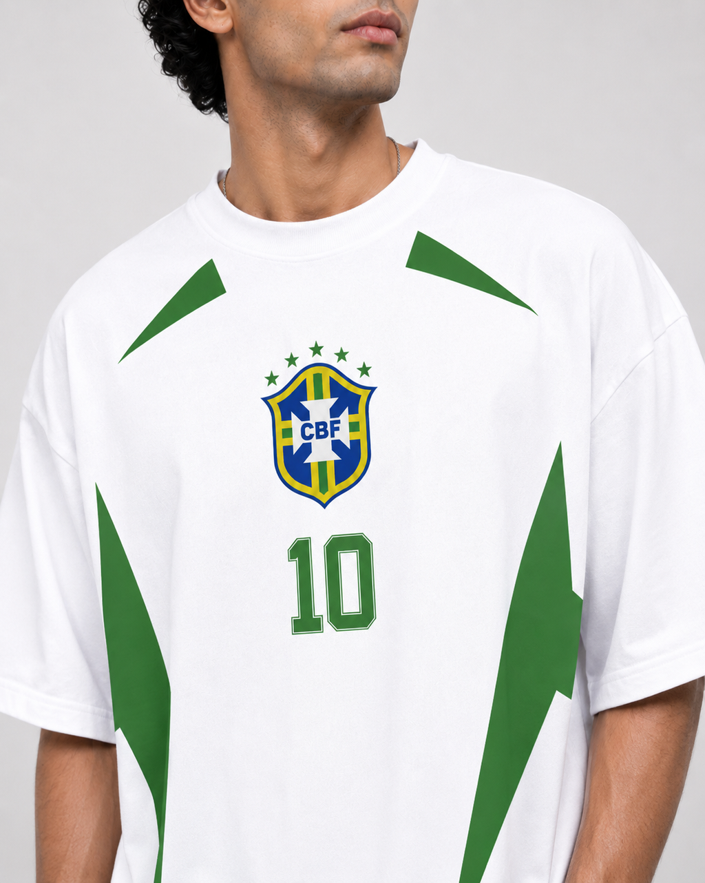 Brazil No. 10 Phantom Edition Oversized T-Shirt – White