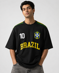 Brazil No. 10 Varsity Oversized T-Shirt – Black