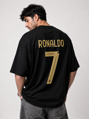 Ronaldo Legacy No. 7 Oversized T-Shirt – Black Gold Edition