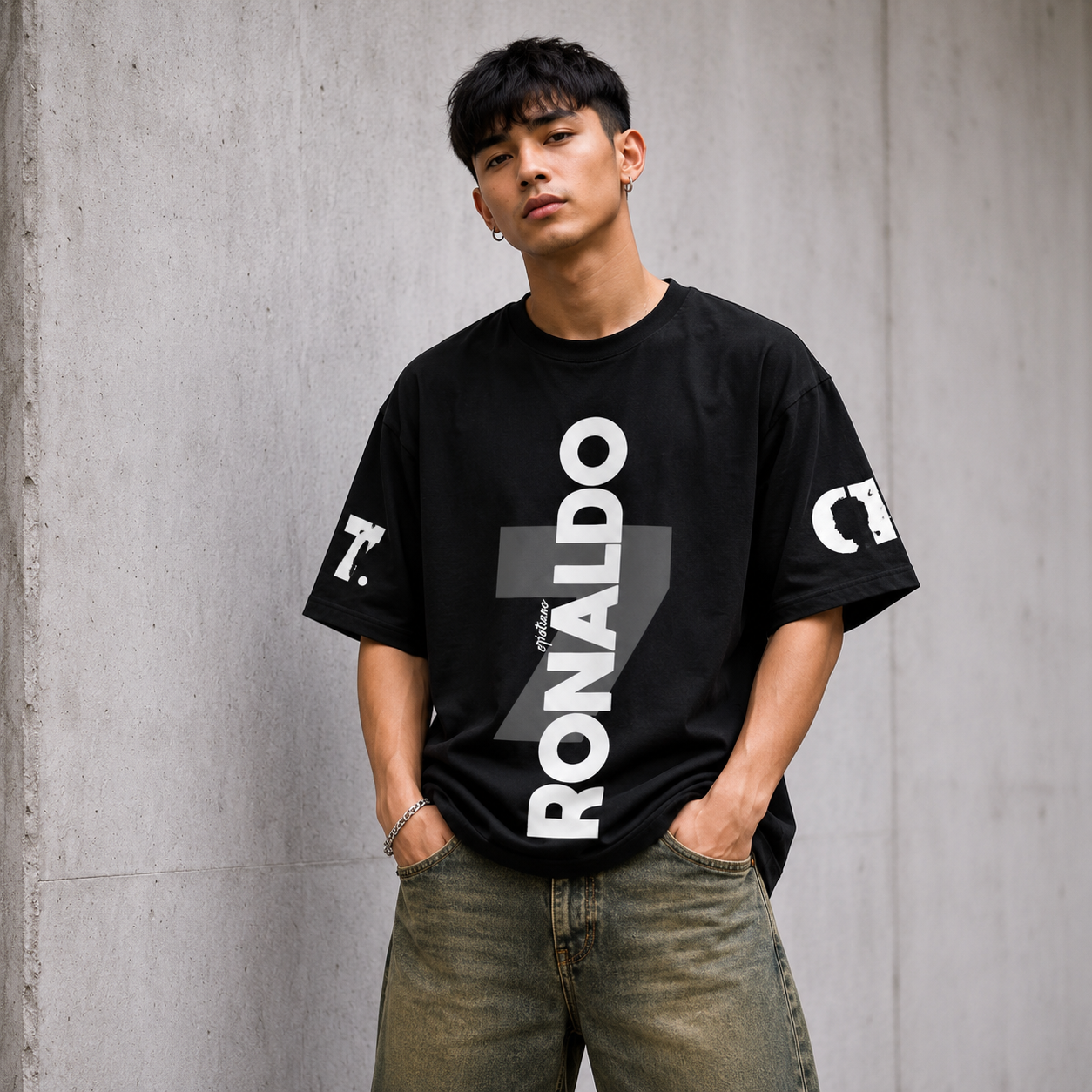 THE GOAT OVERSIZED FOOTBALL TEE