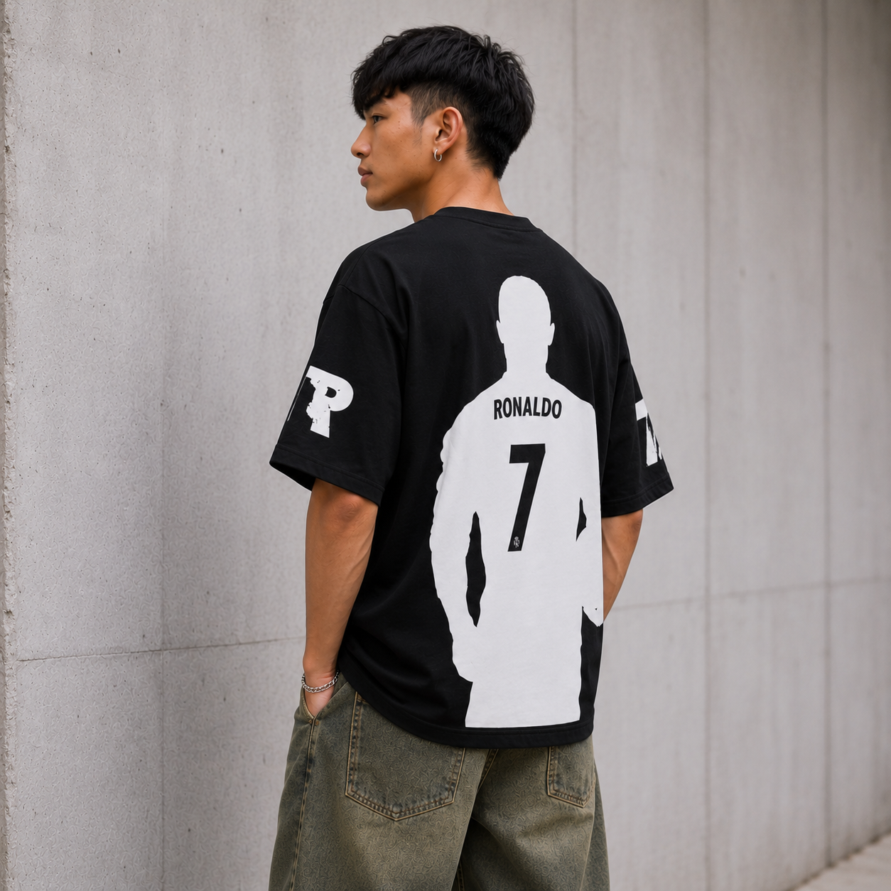 THE GOAT OVERSIZED FOOTBALL TEE