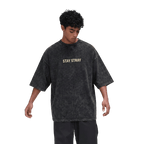 Stay Stray Washed Black Tee