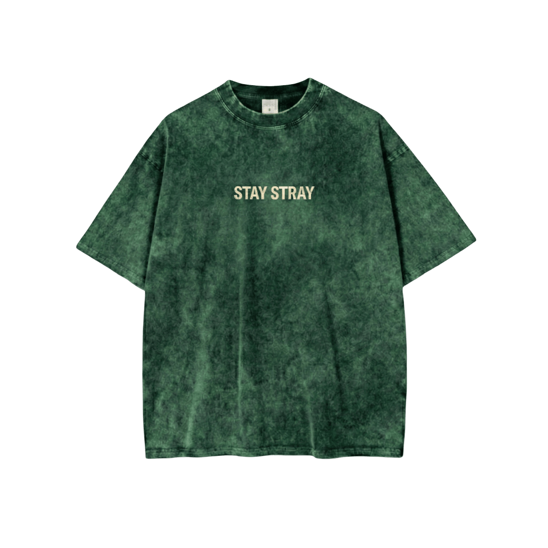 Stay Stray Washed Black Tee