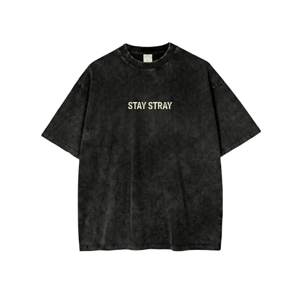 Stay Stray Washed Black Tee