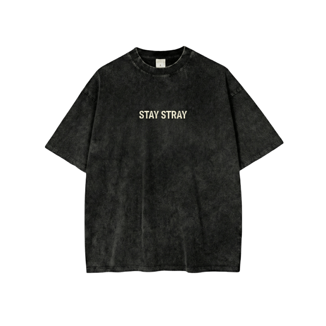 Stay Stray Washed Black Tee